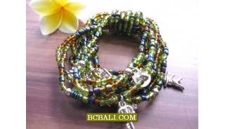 Charm Beads Bracelets Stretching Mix Color